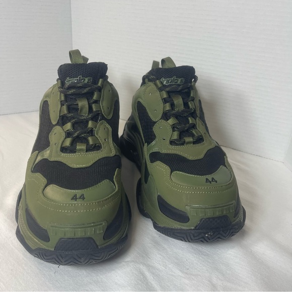 Balenciaga Triple S Green and Black Sneakers - Picture 1 of 12